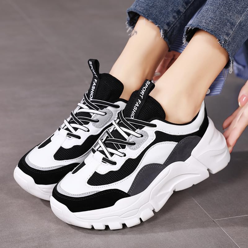 Big Size Women's Colorblock Chunky Sneakers – Trendy Running Sports Shoes3