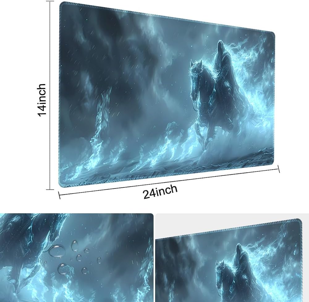Board Game 14x24in MTG Playmat Compatible for OCG CCG RPG TCG Playmats (Ghost Wizard)
