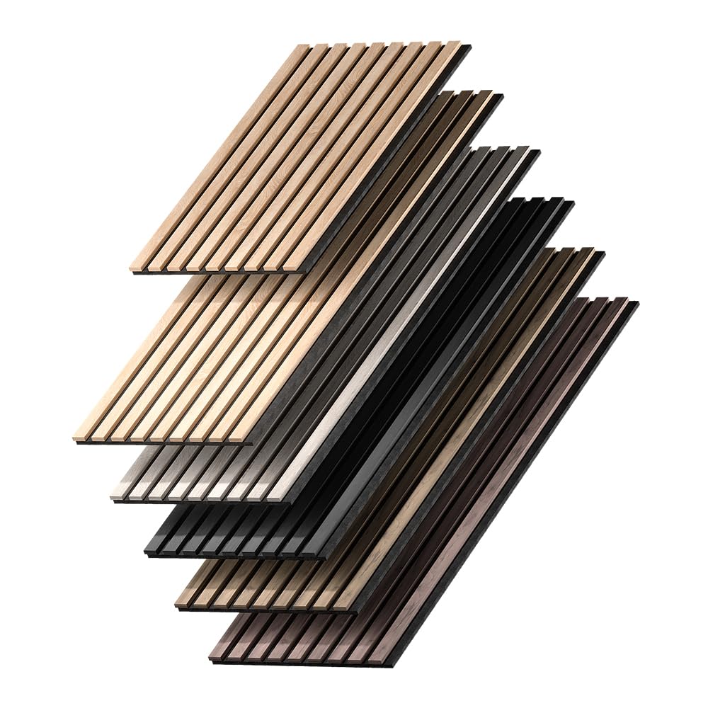 Vicco Panneau Acoustique Sonoa, Chêne/Noir, 40 x 80 cm | Lot de 4