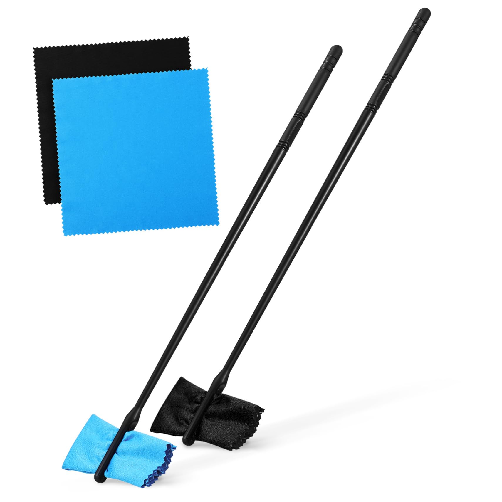 FUNOMOCYA 2Pcs Flute Cleaning Rods with Flute Polishing Cloths Durable Cleaning Tools for Flute Care Instrument Cleaning Kit with Swabs Smooth Surface for Safe Use