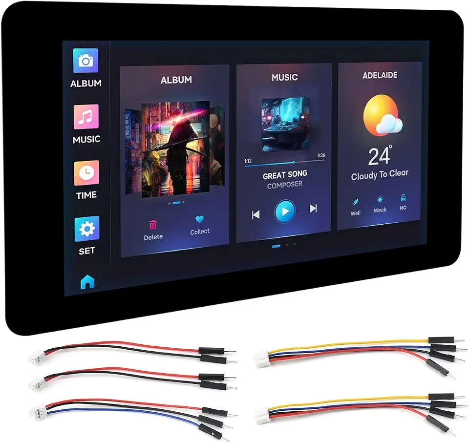 Waveshare ESP32-S3 7inch Capacitive Touch Screen Development Board 800×480 Resolution 7 inch 65K RGB LCD Disply,5-Point Touch,Supports WiFi & Bluetooth
