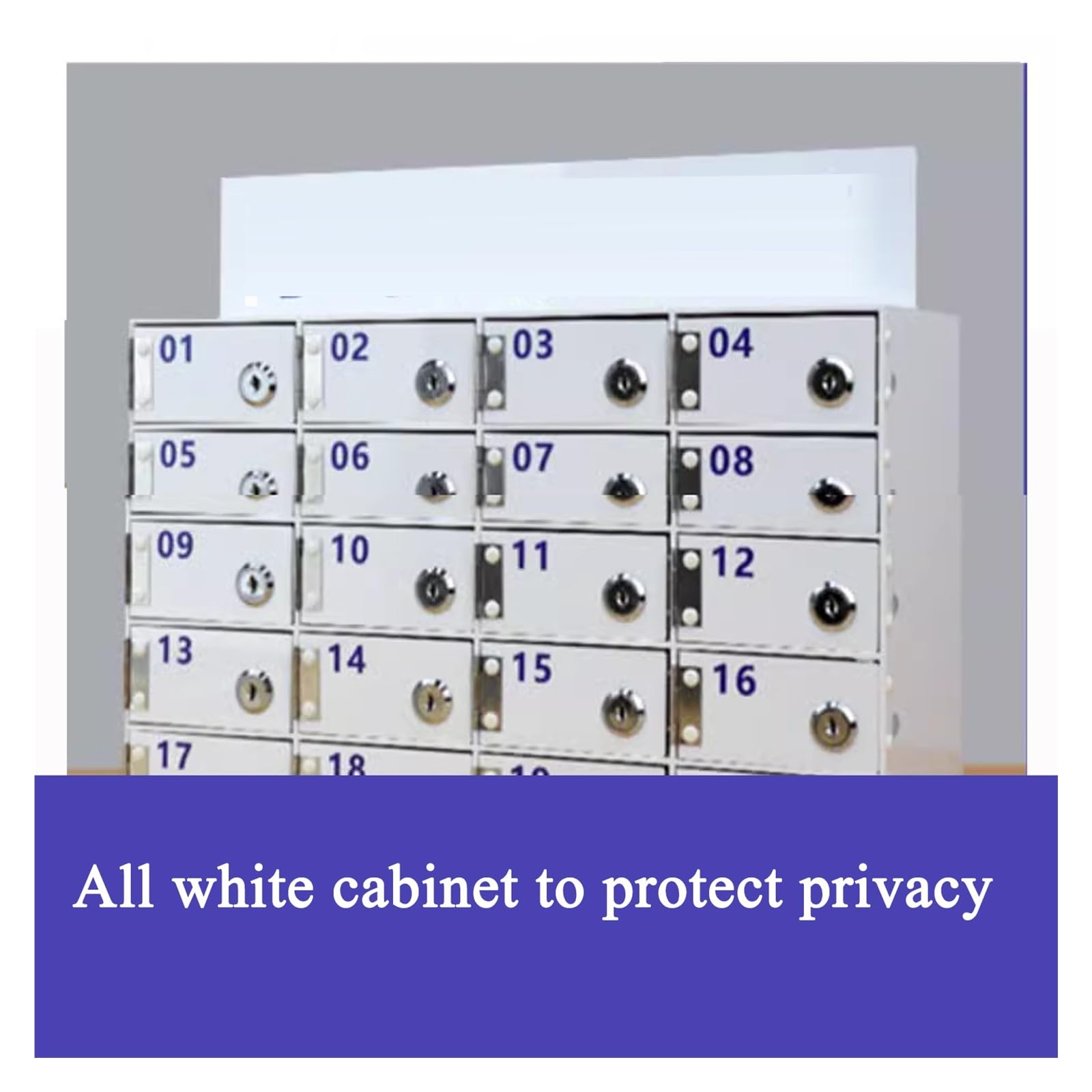 Armadietto di sicurezza in acrilico di grande capacità, con 25 scomparti, per cellulari, portafogli e piccoli dispositivi elettronici, soluzione di archiviazione centralizzata per uffici ed eventi
