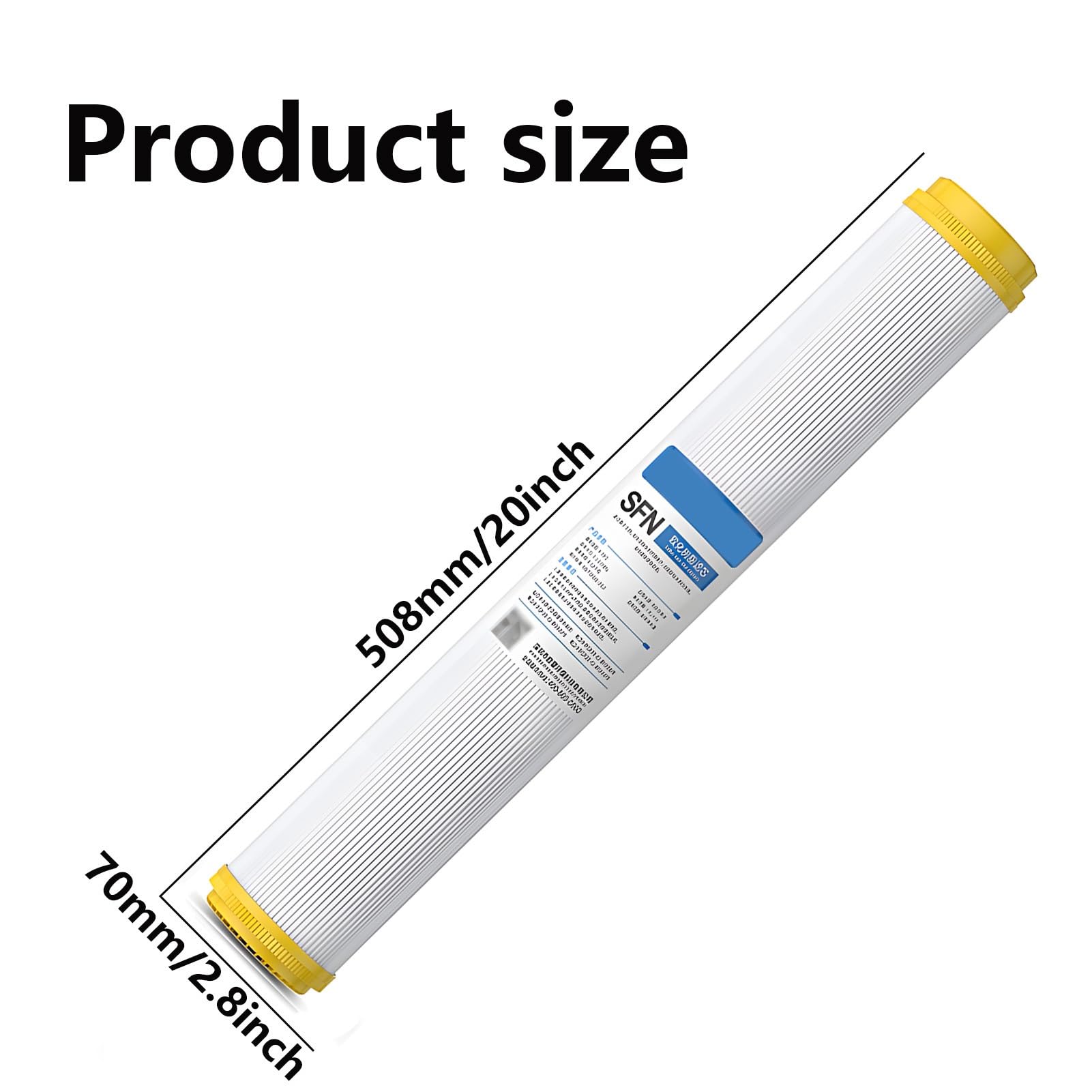 Cartucho de resina catiónica para suavizador de agua de 20" x 2,5", 4 filtros de repuesto para sistemas de filtración de agua estándar de 20" para toda la casa.
