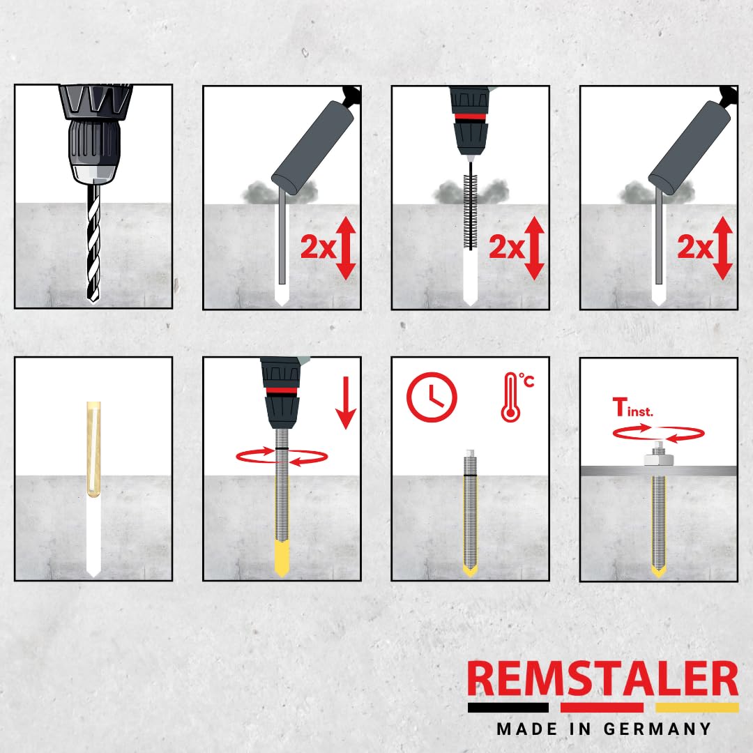 50x Remstaler VERBUNDANKER + ANKERSTANGE im SET | Stahl verzinkt | M8 M10 M12 M16 M20 | -HÖCHSTE QUALITÄT- direkt vom Hersteller (M20x300)