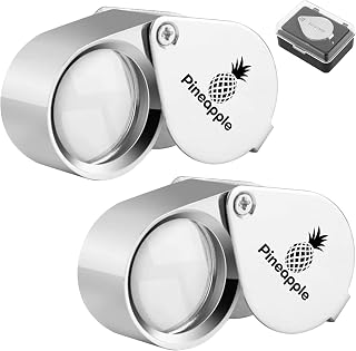 [2 Pack] 30X Jewelers Loupe Magnifier Folding Pocket Magnifying Glass, Jewelry Eye Loop for Jewelers, Gems, Diamonds, Plants, Coins