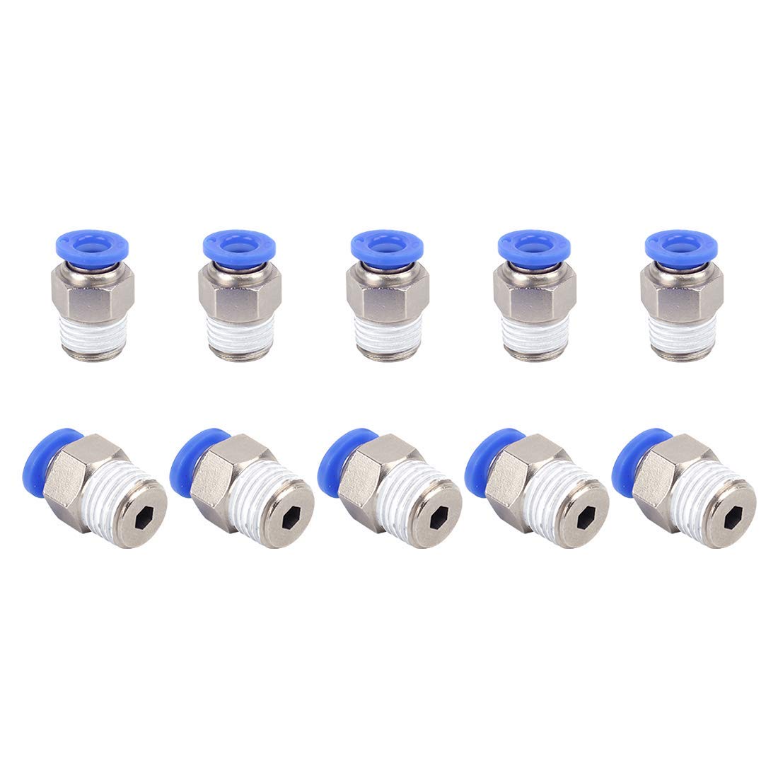 Pack Acople Recto Rosca Macho 3/8 Tubo 10mm X 10 Neumático | Envío Gratis