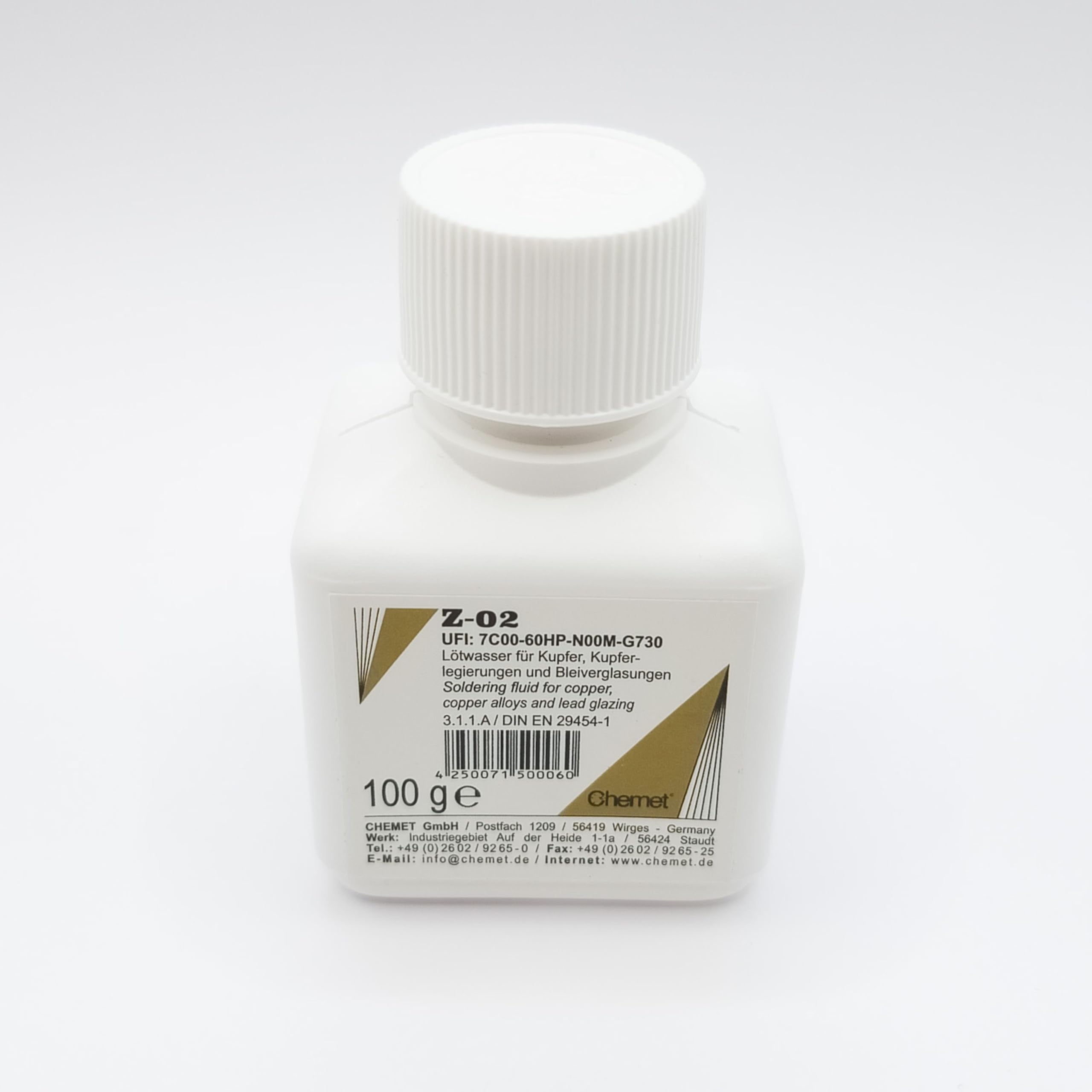 Eau à souder liquide pour souder l'étain sur les surfaces en cuivre avec étain assorti (100 g avec brosse gratuite)