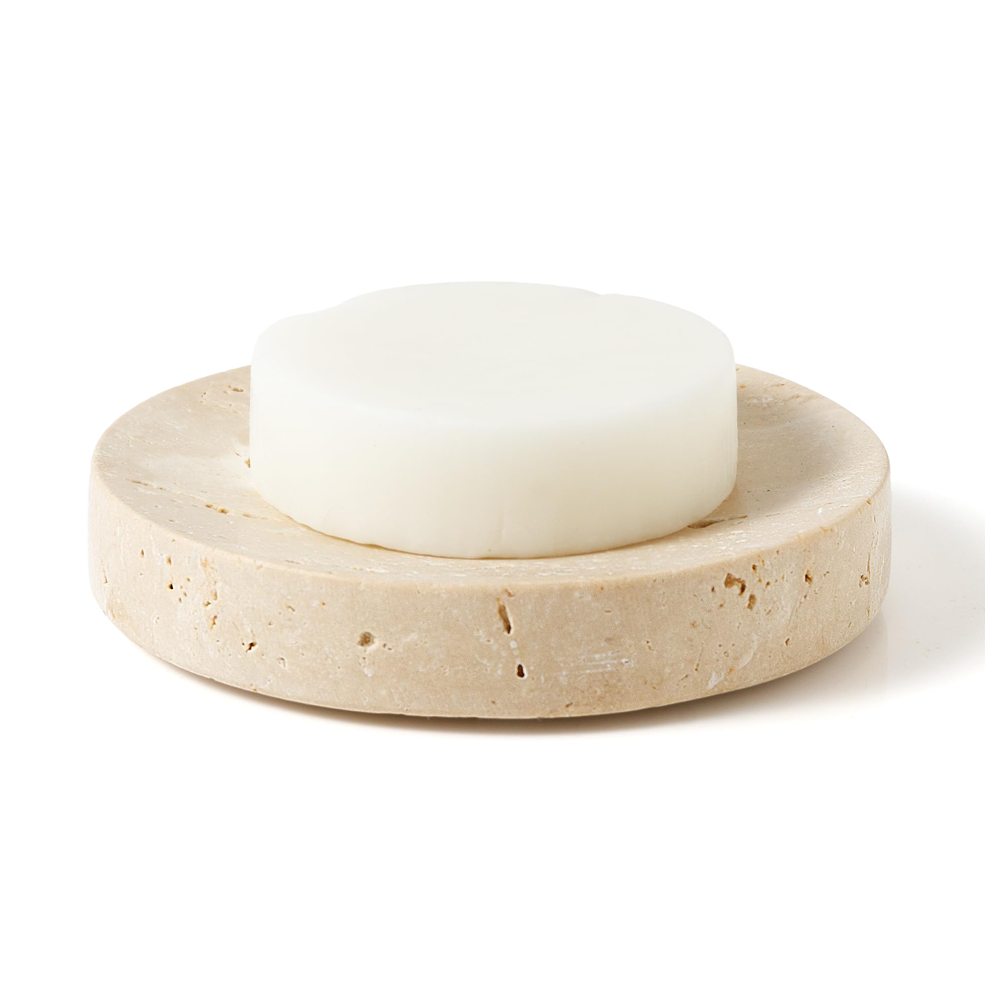 Porte-savon en marbre naturel travertin fabriqué à la main