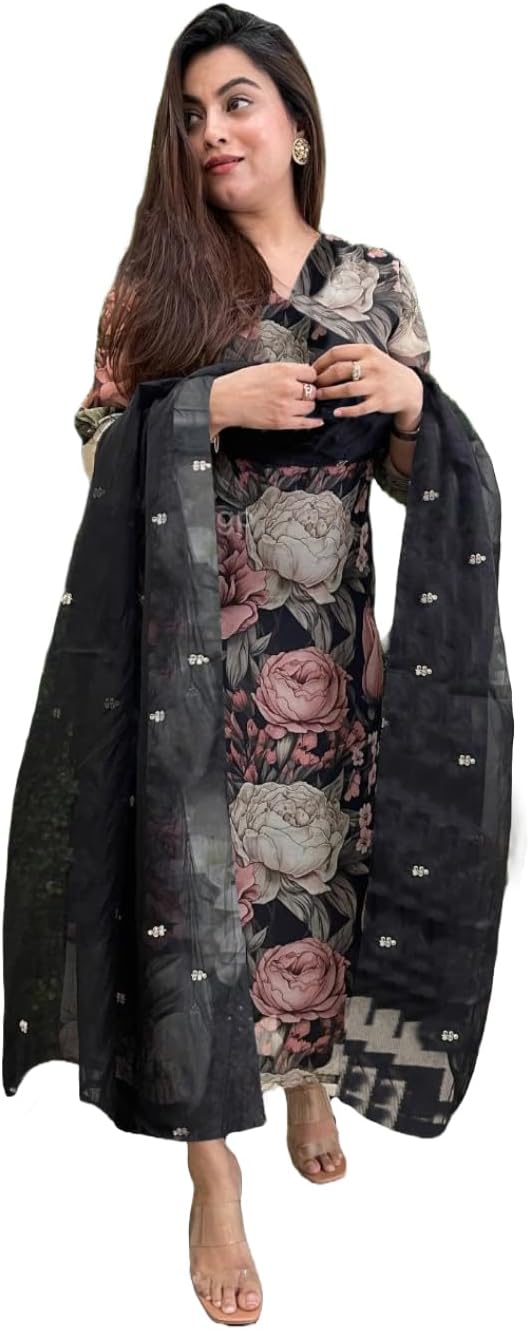 ANNI DESIGNERWomen's Cotton Blend Kurta with Pant & Dupatta