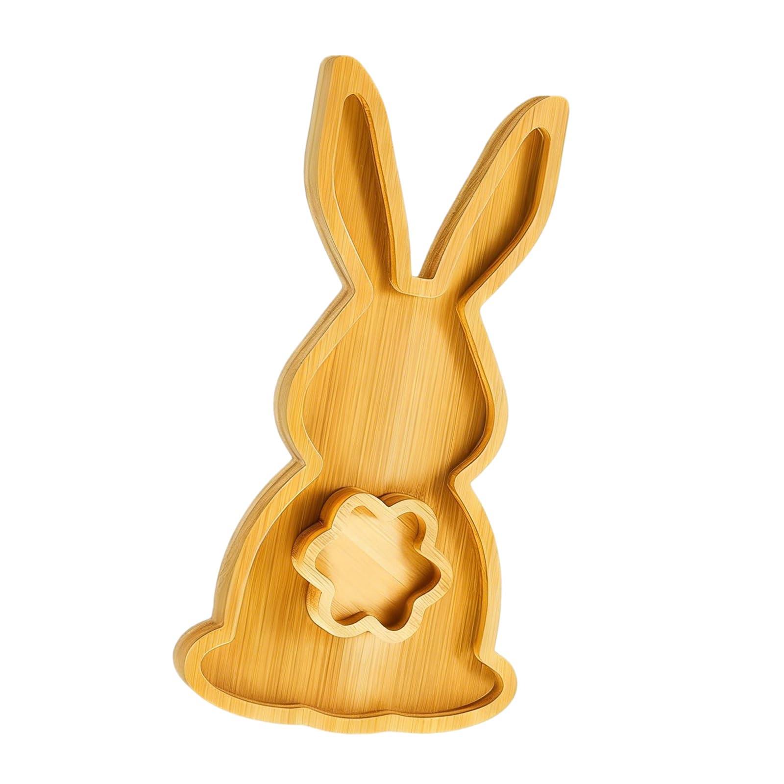 Charm Rabbits Themed Serving Platter Craft of Natural Wood for Holidays and Kitchen Use Fruit Tray
