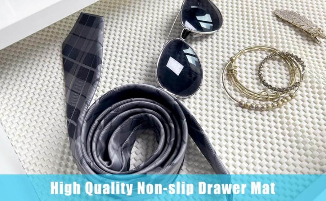 Shelf Liner Non-Adhesive 12in x 20ft,Strong Grip Non Slip Shelving Liner for kichen cabinets,Easy Install Storage,Drawers,Shelves kitchenware Tableware White Liners (White, 15.7 x5ft)