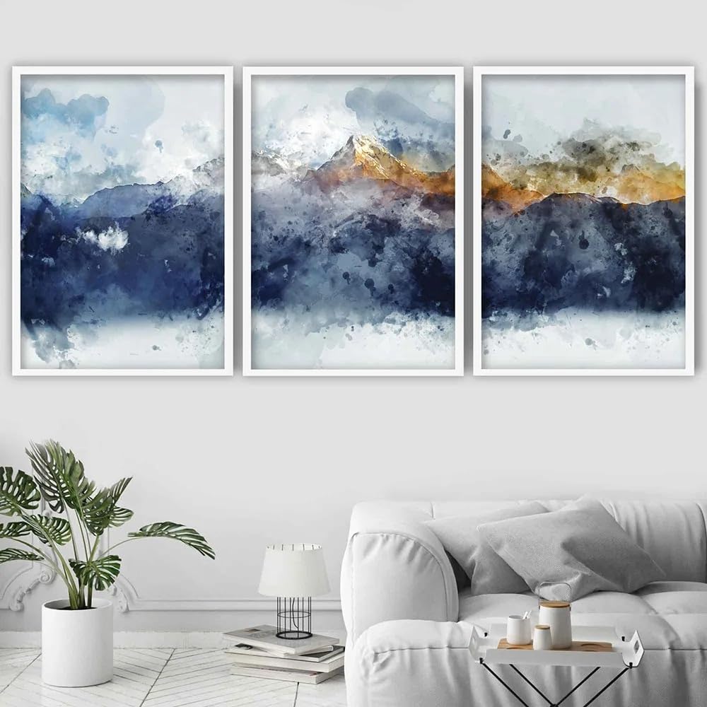 WUHBCZ Wall Posters-Nordic Simple Abstract Artwork Mountains Posters and Wall Art Print Canvas Painting for Living Room Kitchen Office Decorative Picture-40 * 50cm/3PCS (No Frame)