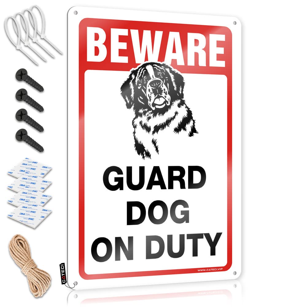 Vpguqarfr Colour Decor Inappropriate Tapestry Groomsmen Gift Beware! Guard Dog On Duty - Vintage Wall Decor For Shed(20X30cm)