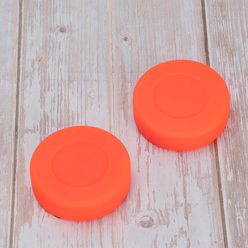 POPETPOP Rondelles de Hockey Glace 10 Pièces en Caoutchouc Rouge, Ronde