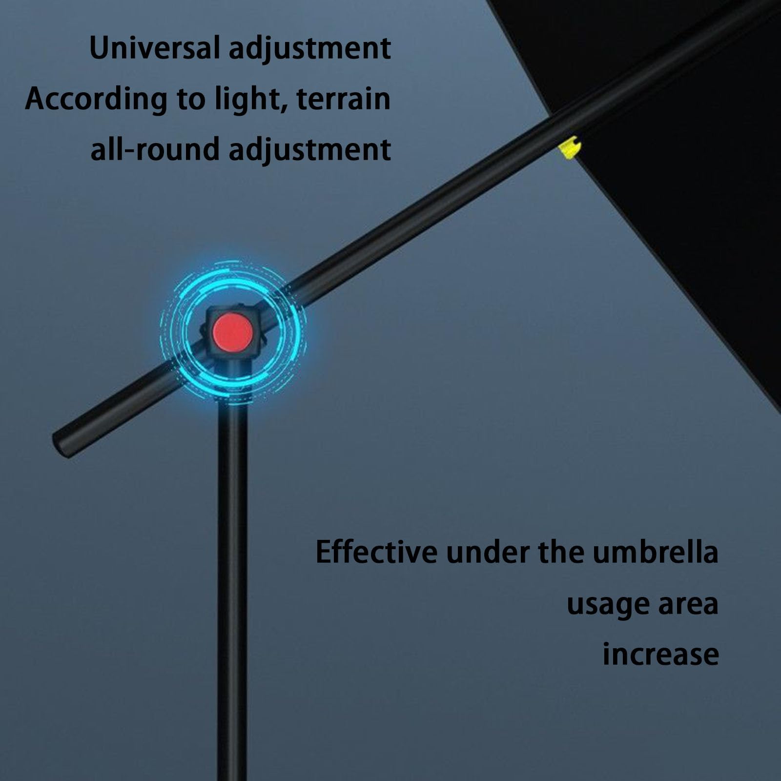 Parasol wędkarski z widelcem do ziemi, zagęszczony parasol przeciwsłoneczny, uniwersalna regulacja, żebra z włókna kompozytowego, na podwórko, trawnik (blue black 2.2m)