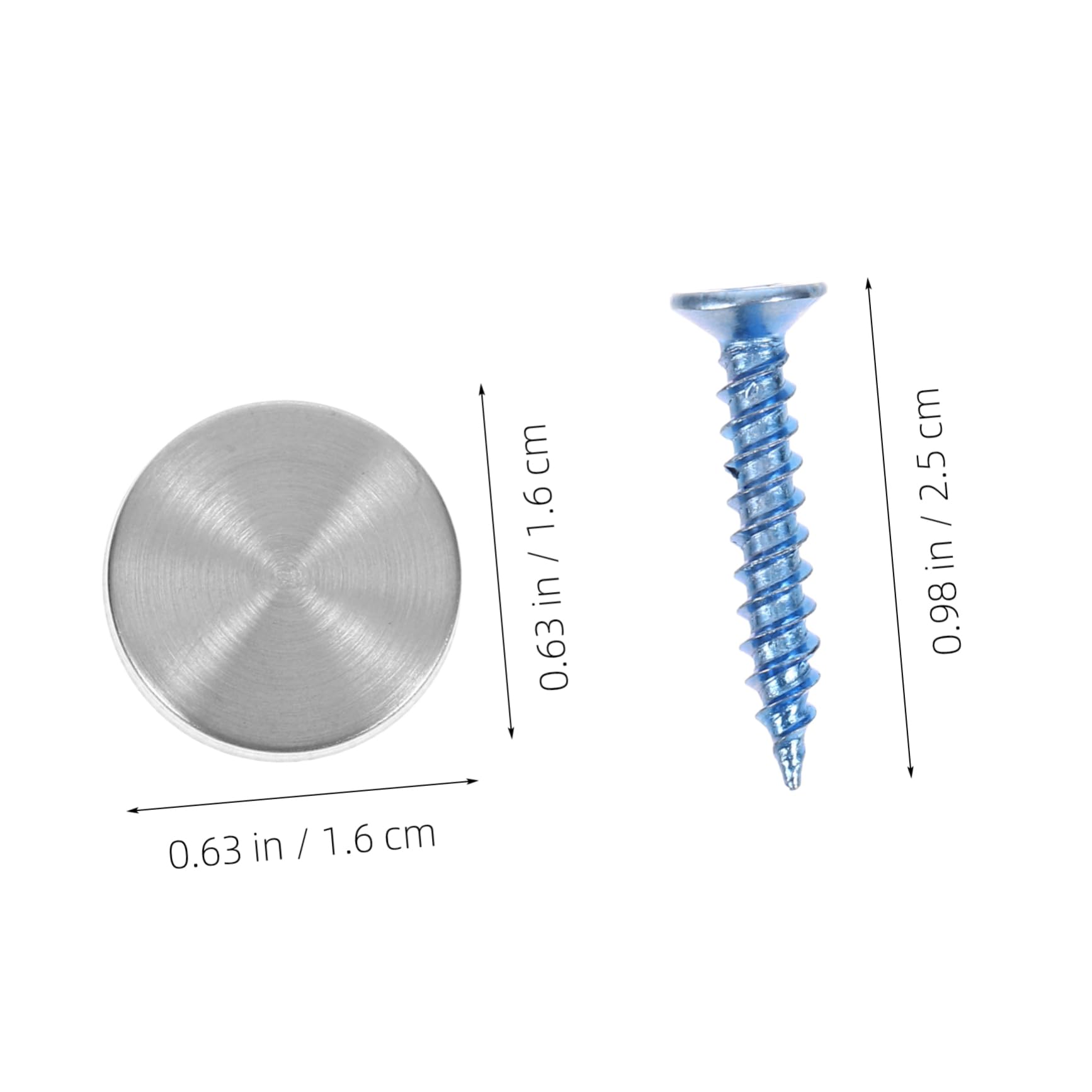 STOBAZA Decorative Screw Covers for Mirrors 100pcs Mirror Screws for Glass Advertising Boards