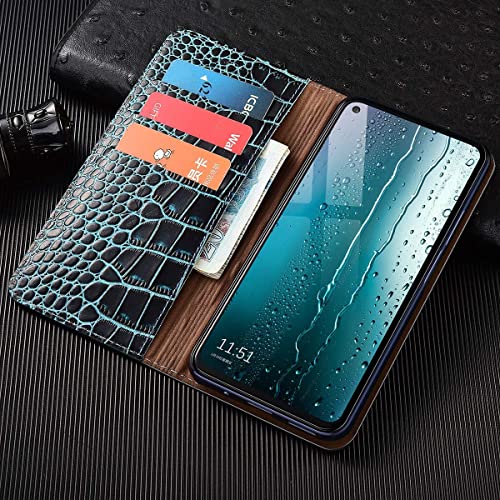 Étui en cuir pour Honor X5 Plus étui de protection rabat bleu crocodile - 2
