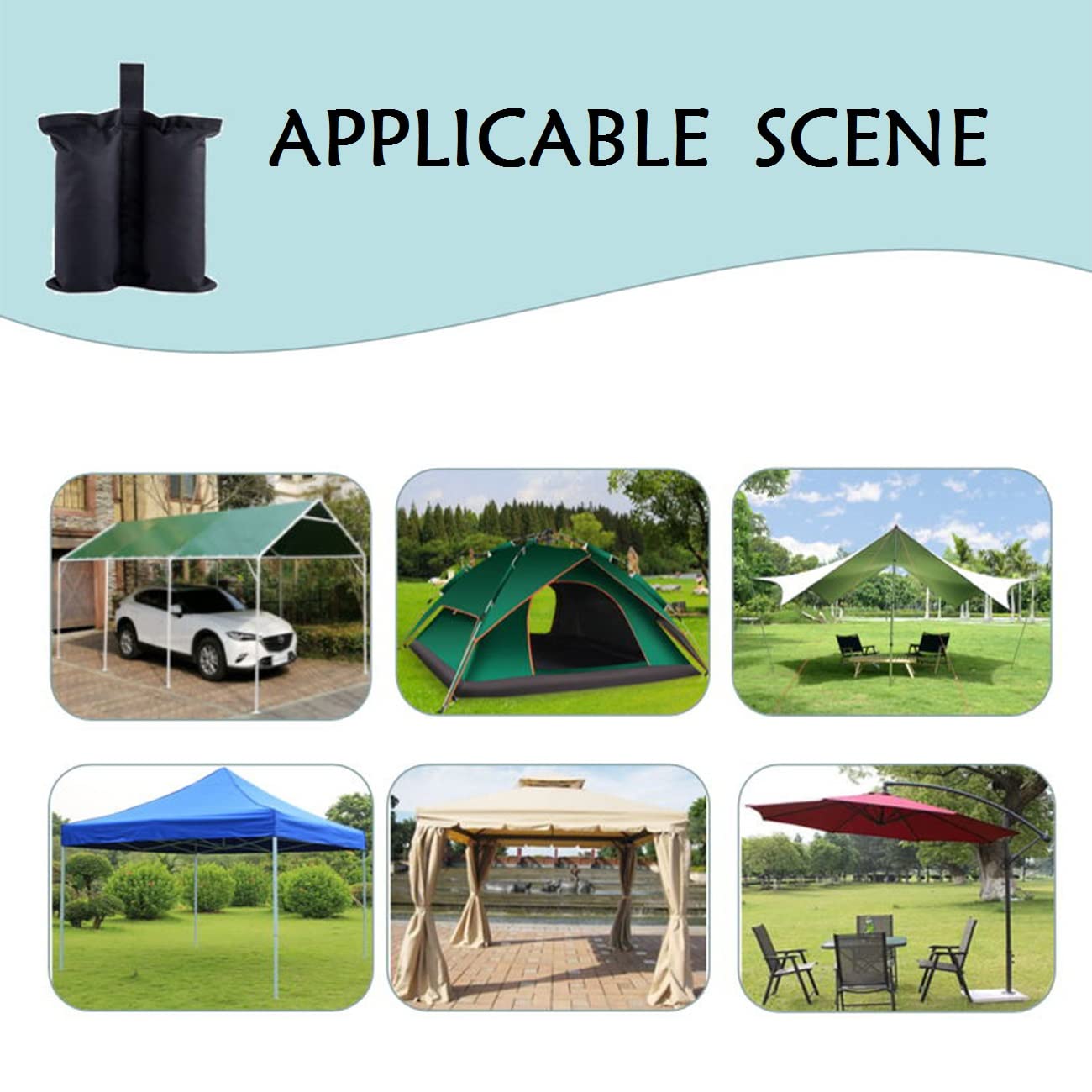 Lot De 4 Sacs De Lestage Robustes à Double Couture - Poids De Jambe Pour Auvent Depliant Tente Pieds Lestes Sac De Sable Noir Rond 15 X 49 Cm 97075888