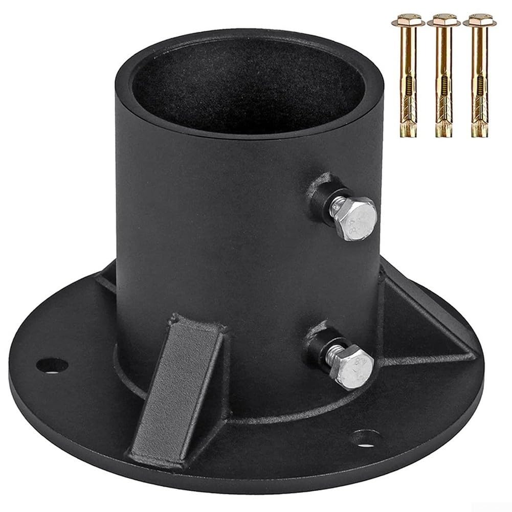 para soporte de Hormigón para Poste Cercado 65mm para robusto(C:78mm) | para acero , recubrimiento negro, para resistencia climática, para ideal exterior, durabilidad larga