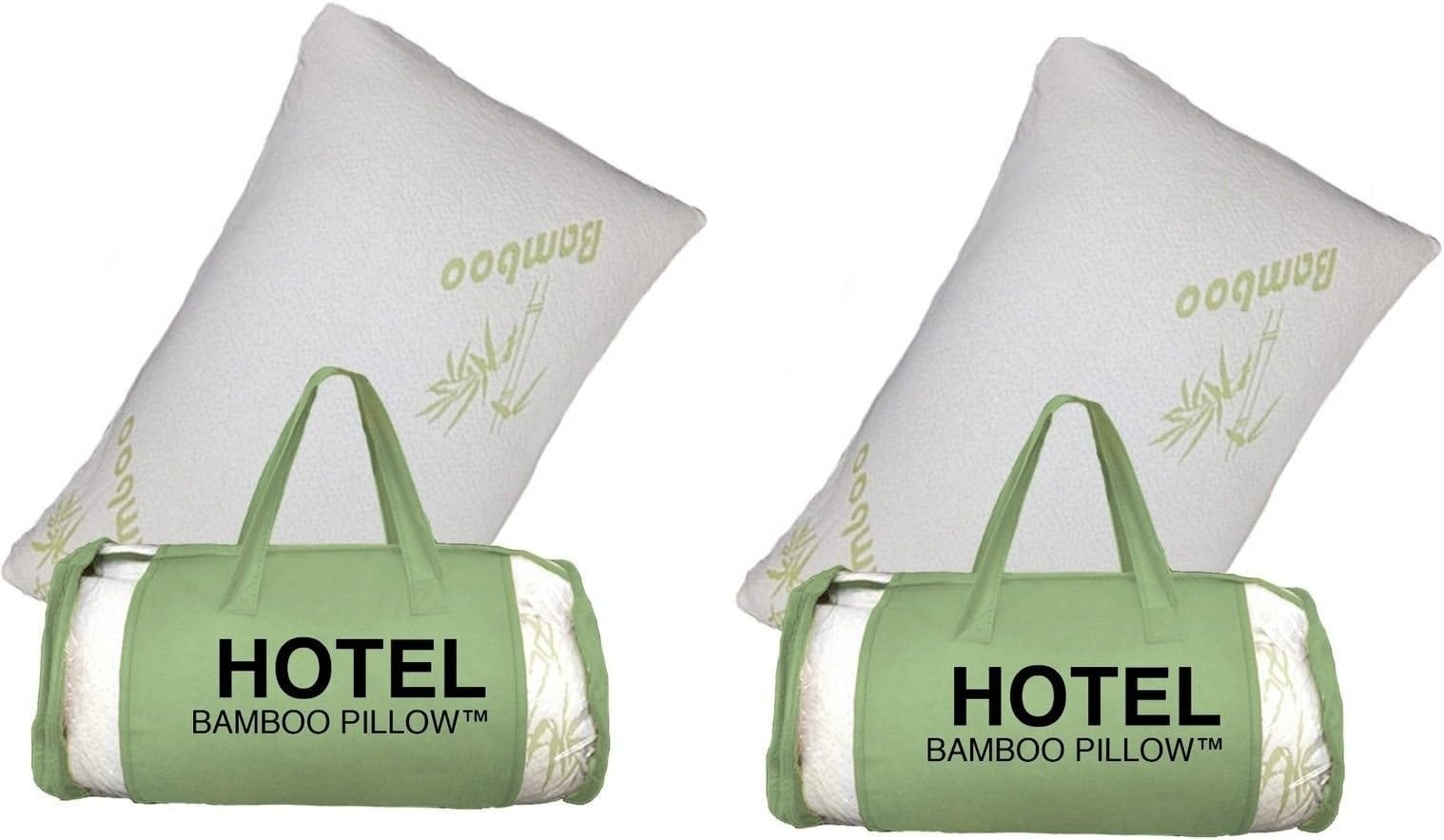 2 PACK King Hotel Bamboo Pillow Memory Foam Hypoallergenic Cool Comfort Bag NEW