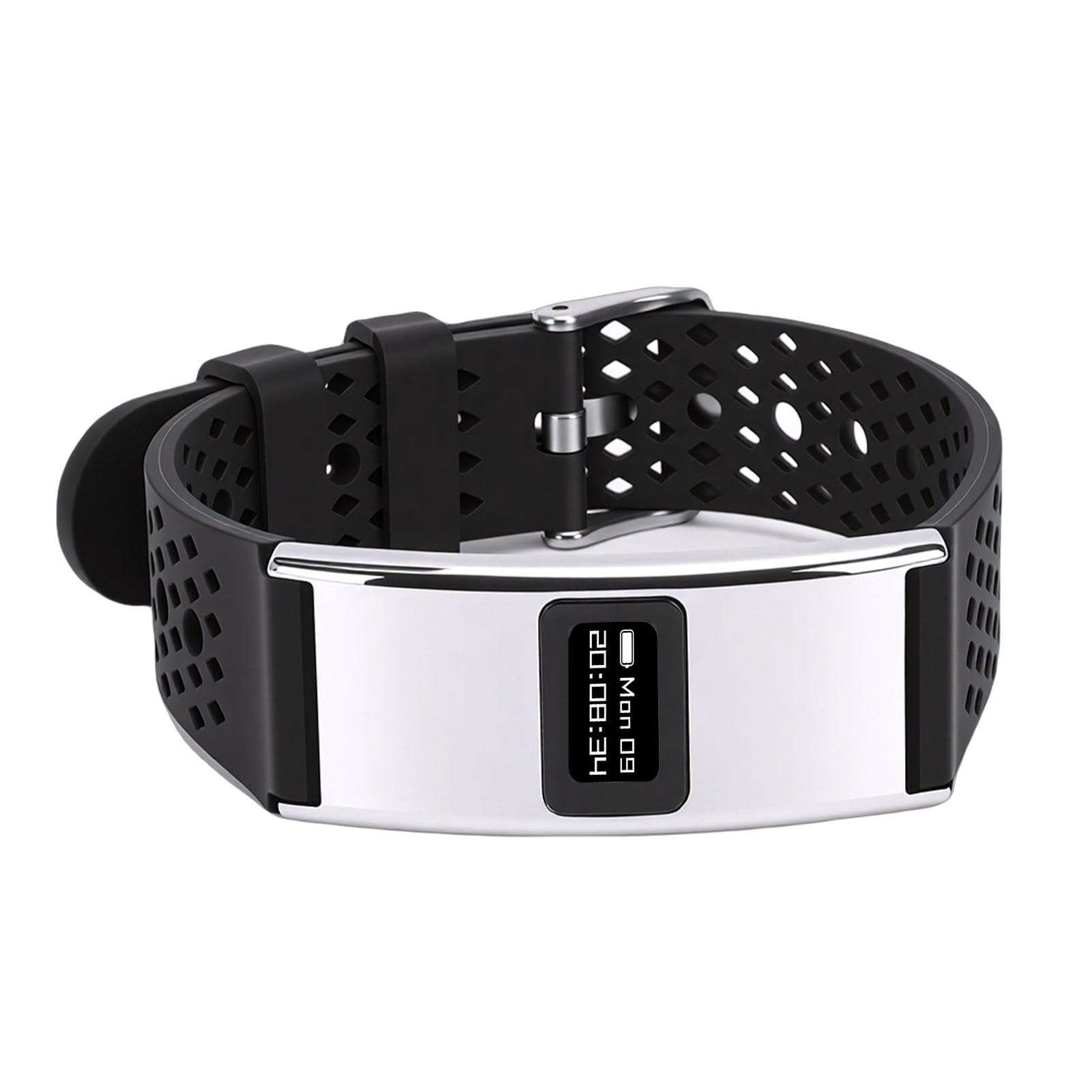 Pulsera Inteligente, Rastreador de Actividad Física con Monitor de Frecuencia Cardíaca, Seguimiento del Ciclo Menstrual, Análisis del Sueño, IPX8 a Prueba de Agua, Carga (Silver)