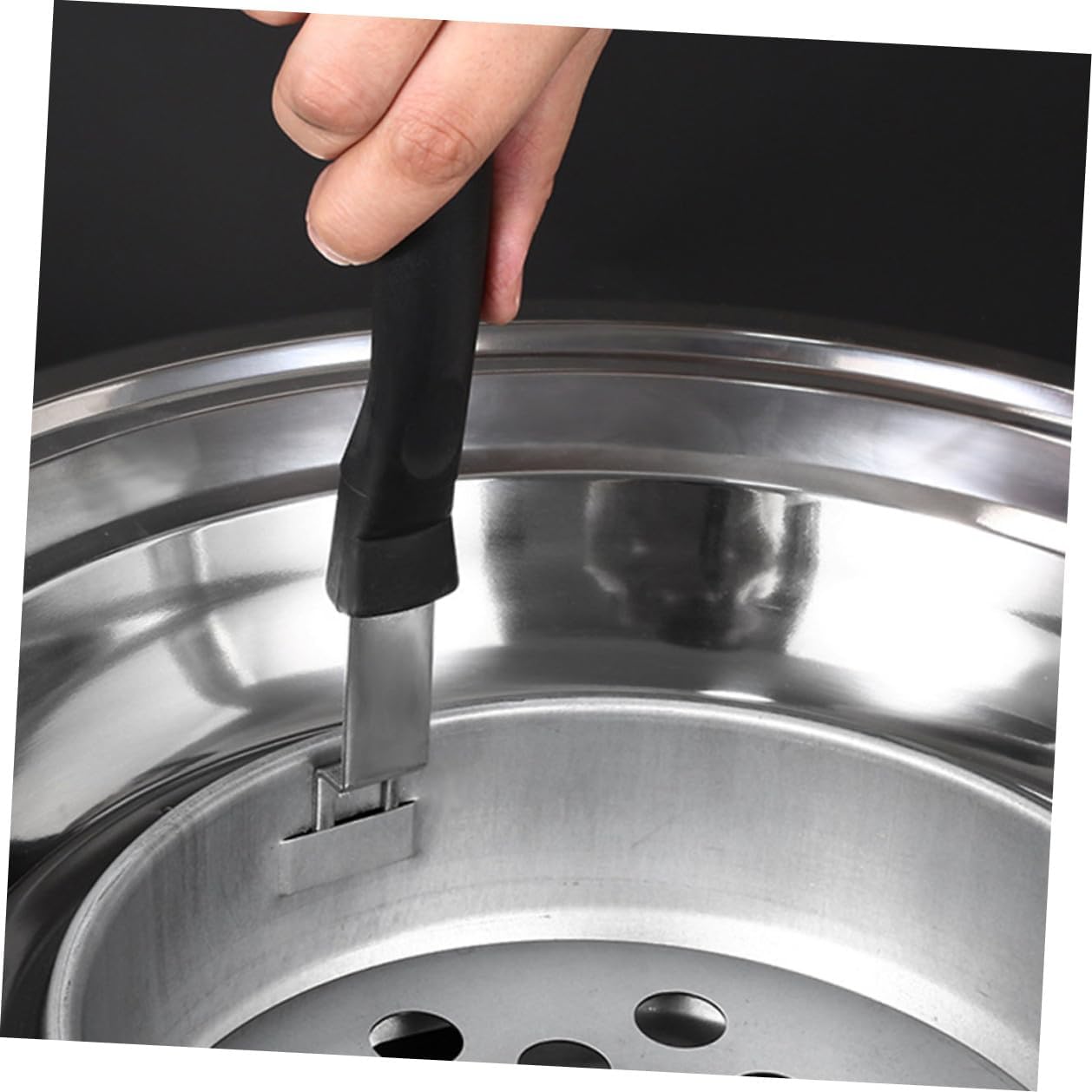 ORFOFE 3Pcs Grill Grate Lifter Set with Black Handle Stainless Steel