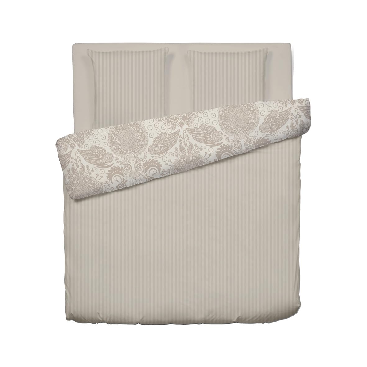 Taupe dekbedovertrek 240x220? Kies Dekbedovertrek Satijnstreep Taupe
