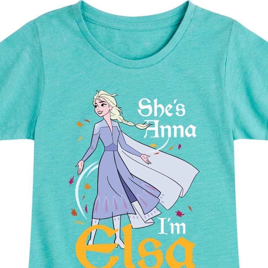 Disney Frozen 2 - She's Anna, I'm Elsa - Toddler & Youth Girls Short Sleeve Graphic T-Shirt3