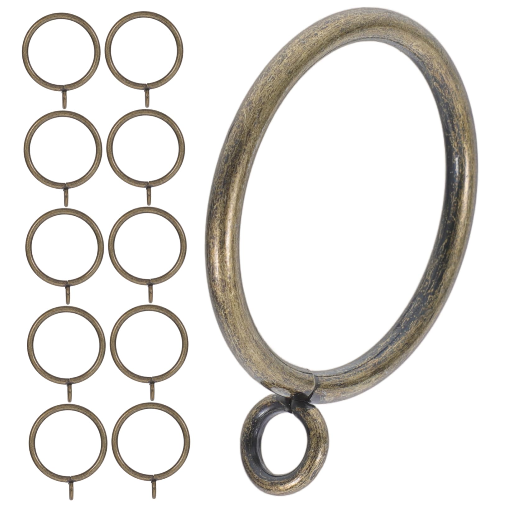 20 Anillos de cortina de hierro Garneck dorados con ojales para barra de ducha