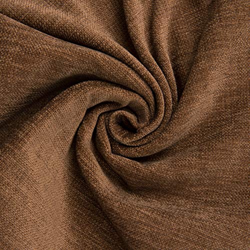 Image of Encasa XO Chenille Textured Fabric Decorative Soft Rich Cloth with Plain Colours for Sofa, Furnishing, Upholstery, Curtains, Cushions and Craft (Walnut Brown, 39 inchx54 inch /100x137 cm - 1 Meter)