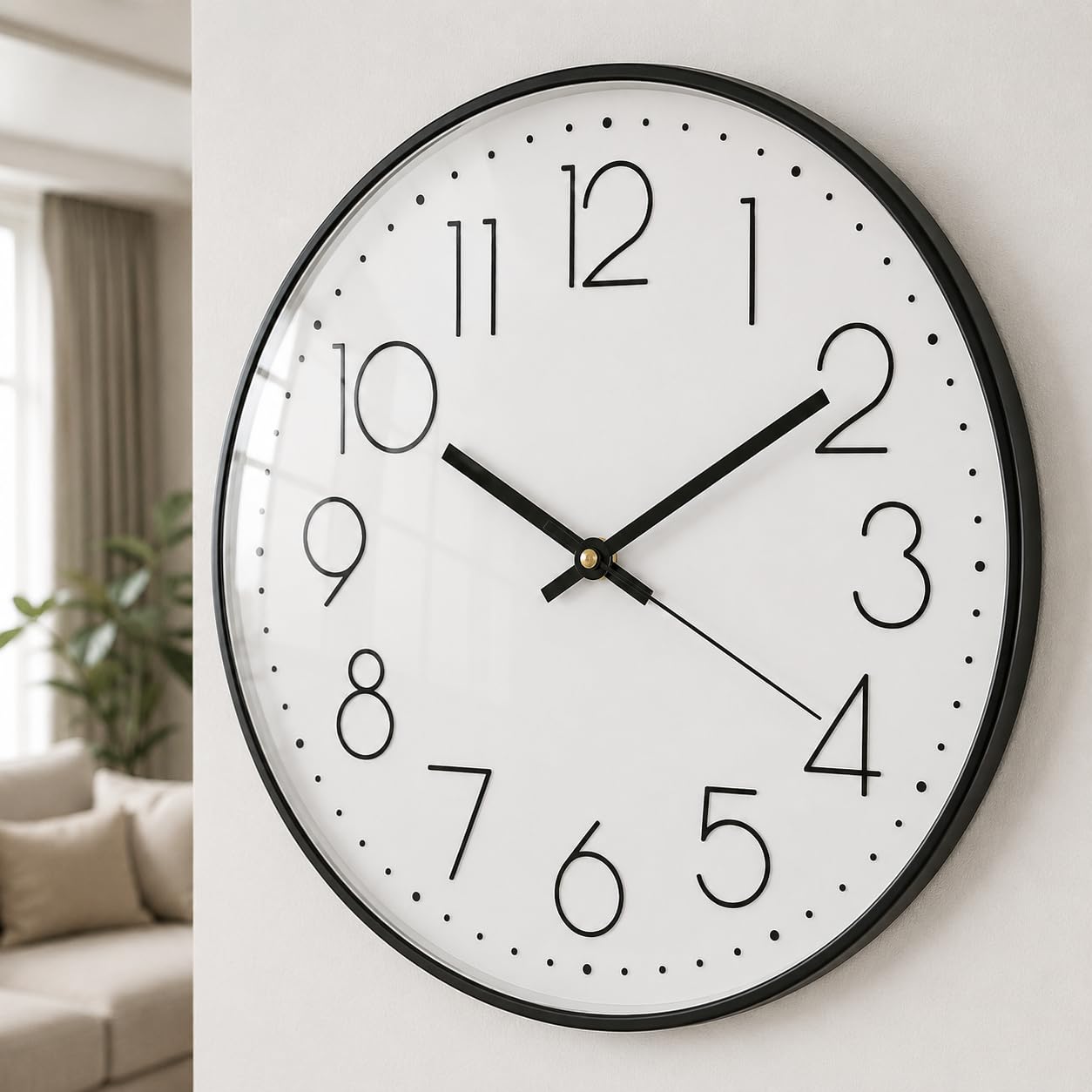 Outpicker Modern Wall Clock, 12 Inch/30 cm (Black-white) โ image 1
