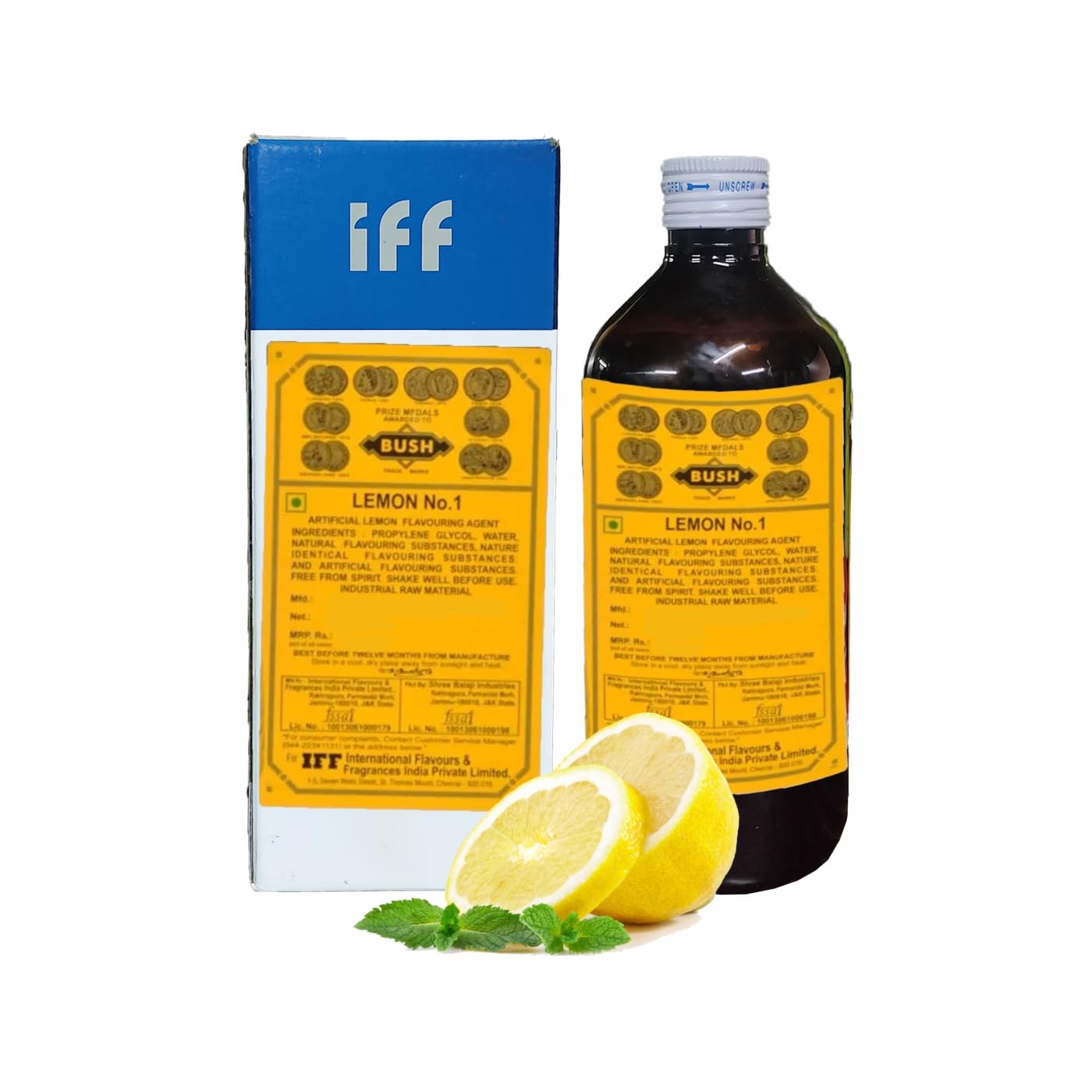 IFF Lemon No.1 Food Flavour Essence – 500ml | Edible Lemon Essence for Ice Creams, Cakes, Cookies, Chocolates, Sweets, Milkshakes, Jams & Desserts
