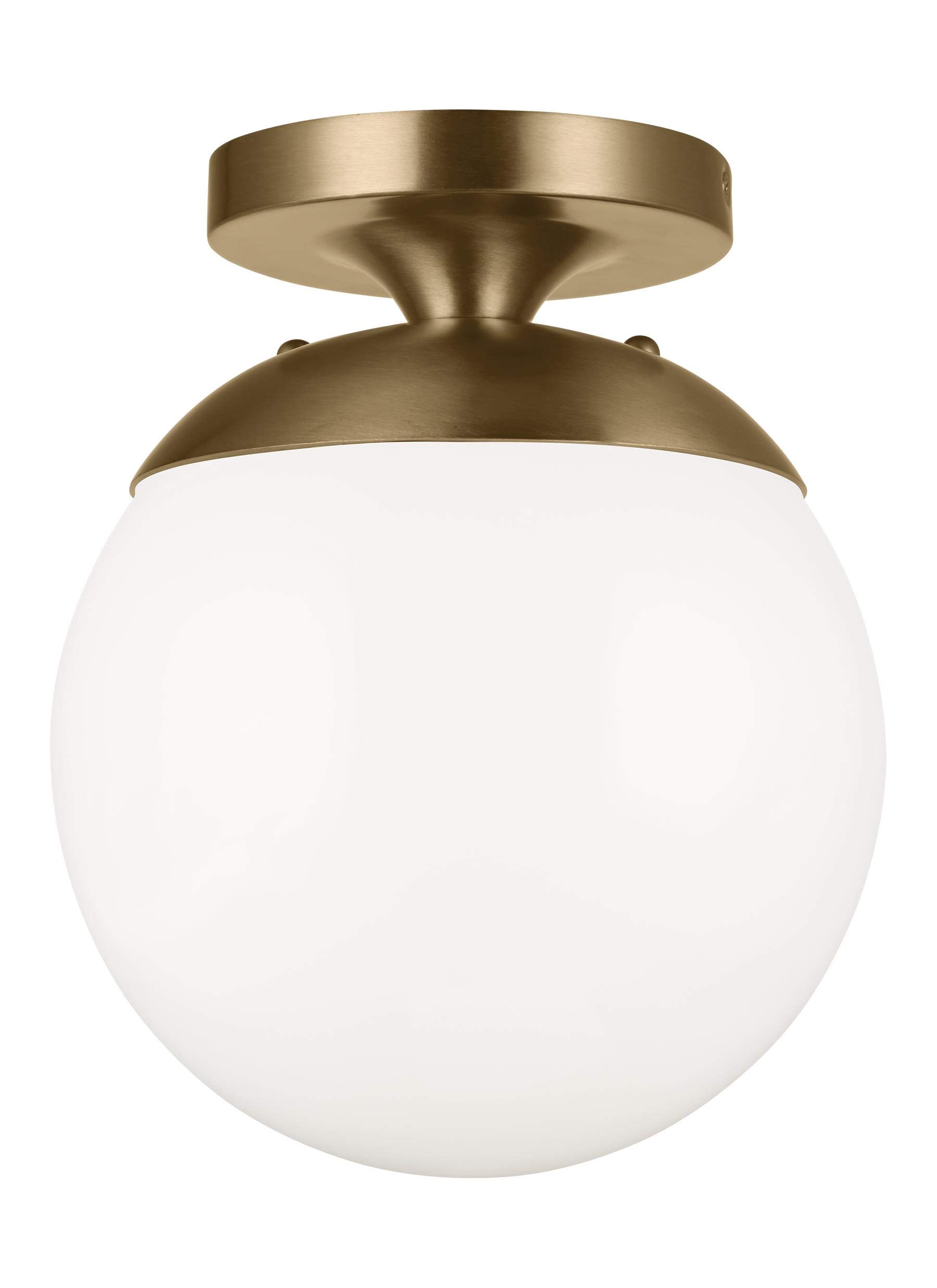 Sea Gull LightingGeneration 7518EN3-848 Transitional One Light Wall/Ceiling Semi-Flush Mount from Seagull-Leo-Hanging Globe Collection Dark Finish, Satin Bronze