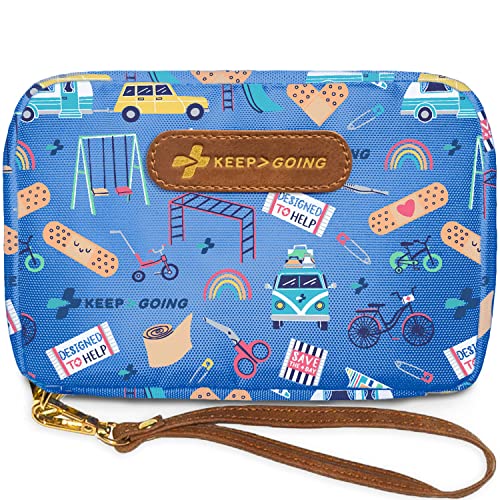 Image of Keep Going Travel First Aid Kit for Kids – 130 Pc. First Aid Kit for Car, Purse, Diaper Bag, Backpack, & Suitcase, with Latex-Free Bandages – 7 x 5 x 2 in. TSA-Approved