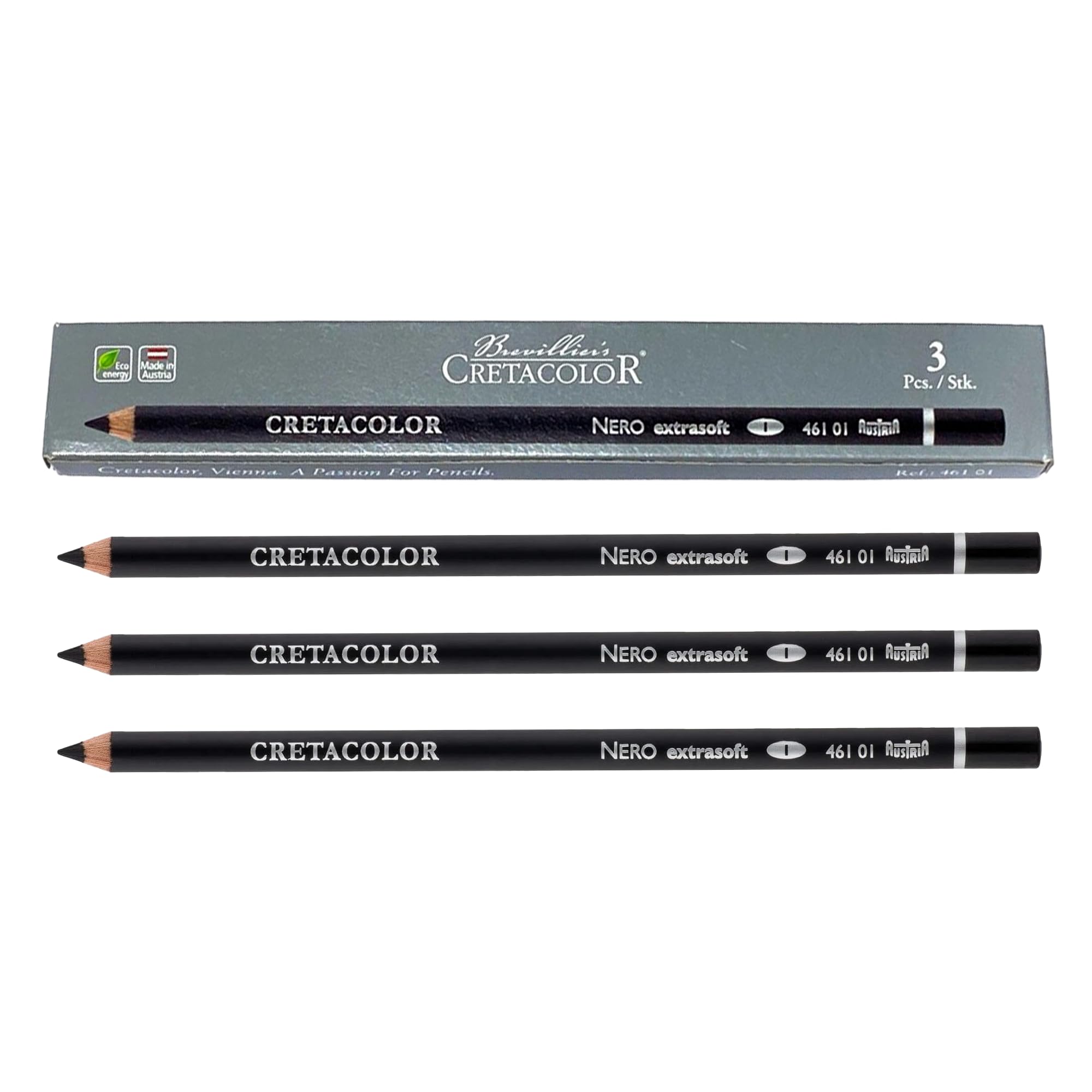 Cretacolor Nero Oil Charcoal 3-Pencil Set