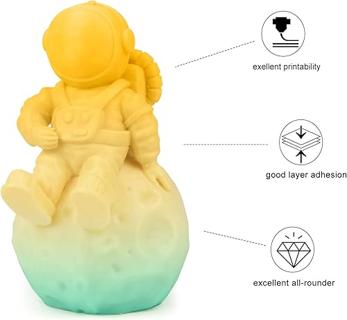 Miniatura 5 de iSANGHU Filamento de impresora 3D PETG translúcido arcoíris de 0.069 pulgadas, filamento de impresión 3D multicolor cambiante con función de