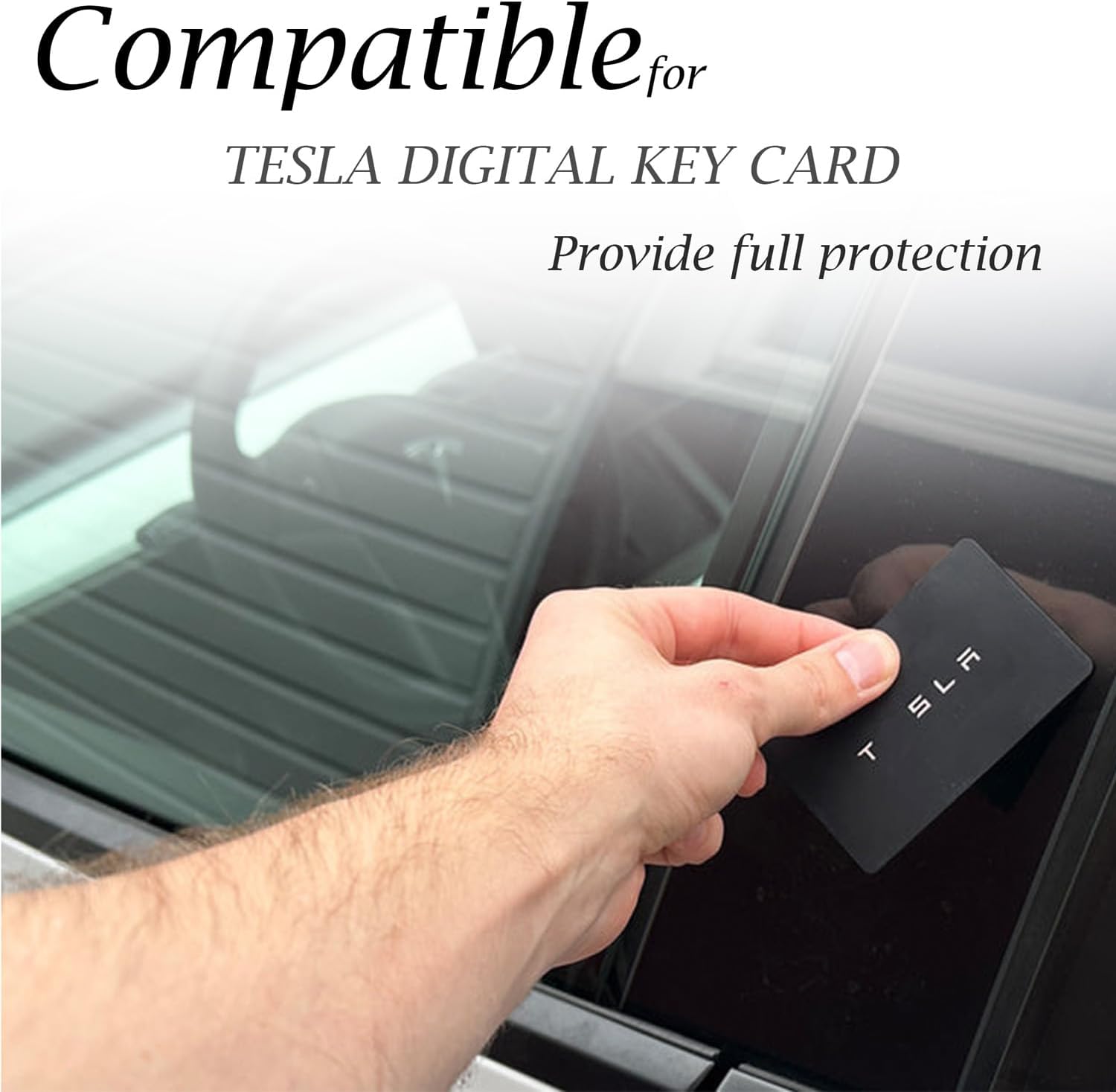 Vitodeco Premium Leather Digital Key Card Case Cover Protector Compatible with Tesla Model Y, Model 3, Model X, Model S, Cybertruck (Cream, 2-Pack)