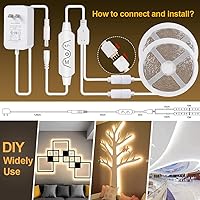Vista 6 de White LED Strip Lights, 100ft Dimmable Bright 24V Led Tape Light with Remote and App Control, 2700K-6500K White 1800 LEDs Lights for Bedroom