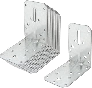 10 Pcs 3½"Lx 2⅜W Steel L Right Angle Bracket Tie Plate, 90 Degree Metal Joint Corner Brace with Reinforcing Rib, for Wood Shelves, Furniture, Cabinet, Thickness 1.9mm