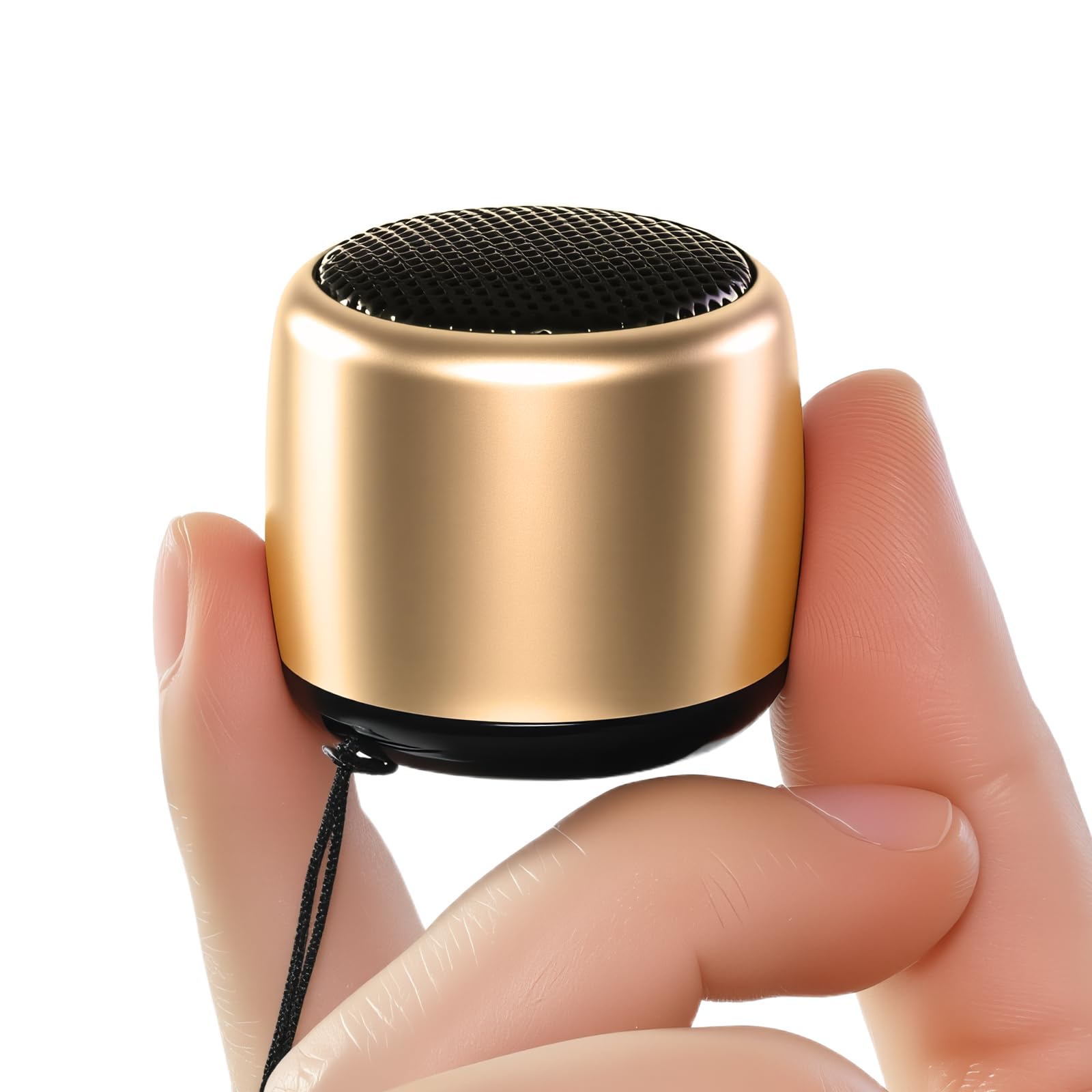 YXYKODM Best Mini Portable Bluetooth Speaker with HD Sound & Bass I Smallest Wireless Bluetooth Speakers for Phone/PC/Tablet I Photo Selfie Button Answer Phone Calls I Cute Tiny Speaker (Gold)-picture-43