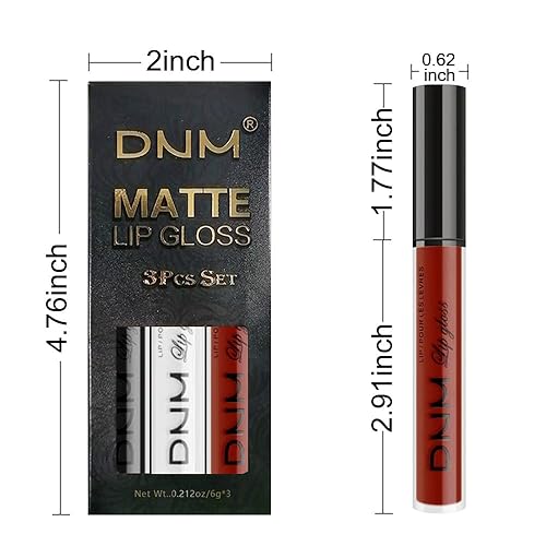 Miniatura 81 de evpct Juego de 3 lápices labiales líquidos de color oscuro, color rojo, verde esmeralda, mate, 24 horas, de larga duración, impermeable, a prueba