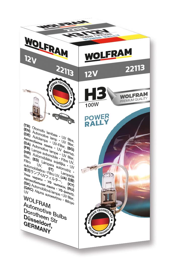 Wolfram POWER RALLY HALOGEN BULB H3, 12V, 100W, 22113, folding box (1 lamp)
