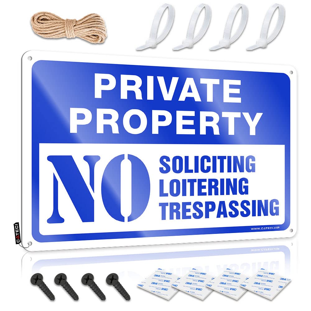 STWNVOITV Beer Decorations For Man Cave Private Property No Trespassing Sign,No Loitering,No Soliciting For Home Tin Vintage Signs Metal Funny Sign Decor(20X30CM)