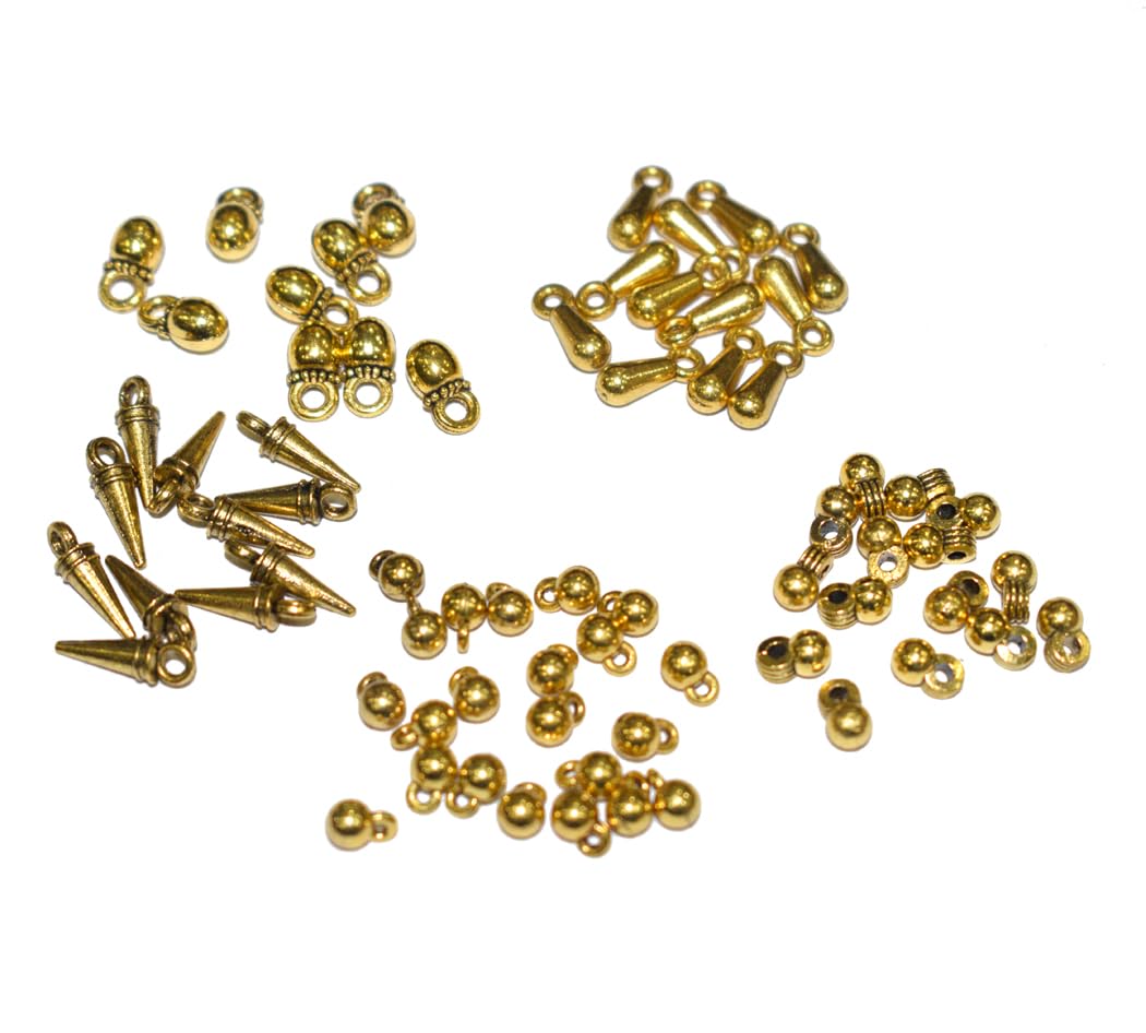 100 Gram Mix Golden Tiny Dangle Drop Pendant, Gold Teardrop Charms, Minimalist Drop Earrings, for Jewelry Making. (LPTB-001) Sold By Approx 150 Pcs