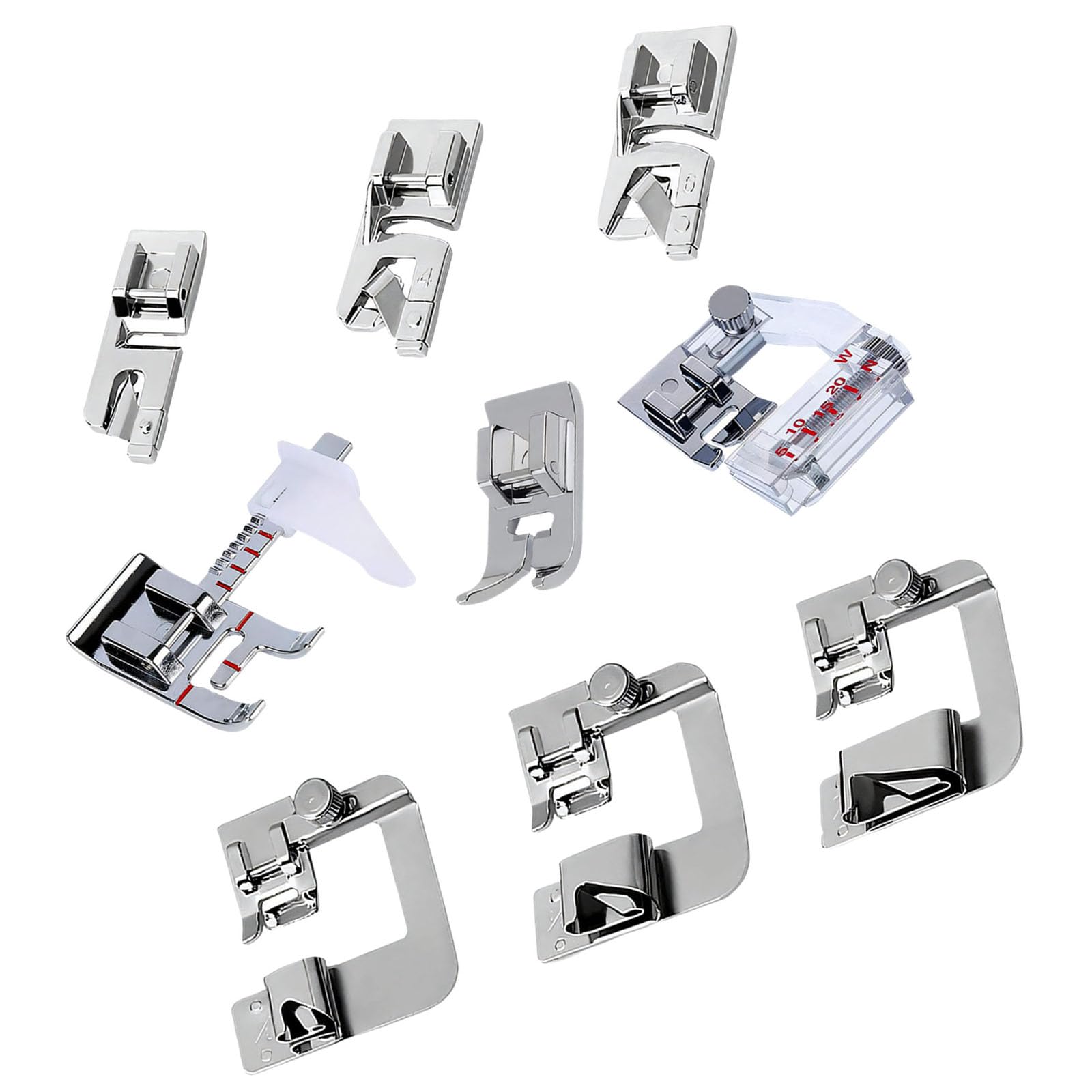 Xjdzineq 9Pcs Multifunctional Sewing Machine Foot Set Foot Presser Replacement for Gathering Zipper Machine Accessories for Beginners