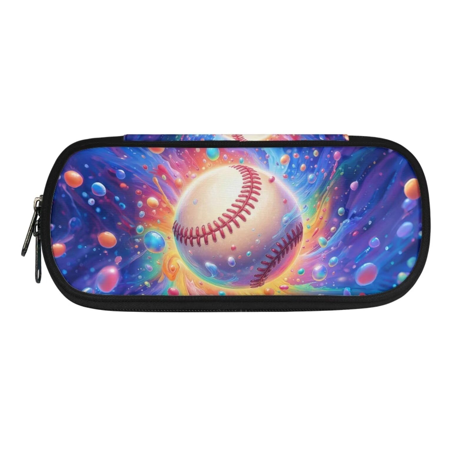 ASQVTIFE Colorful Baseball Pencil Case Big Capacity for Kids Boys,Cool Baseball Pencil Boxes for School Pencil Box Kindergarten 4 Ring Binder Bag Pen Marker Holder Storage
