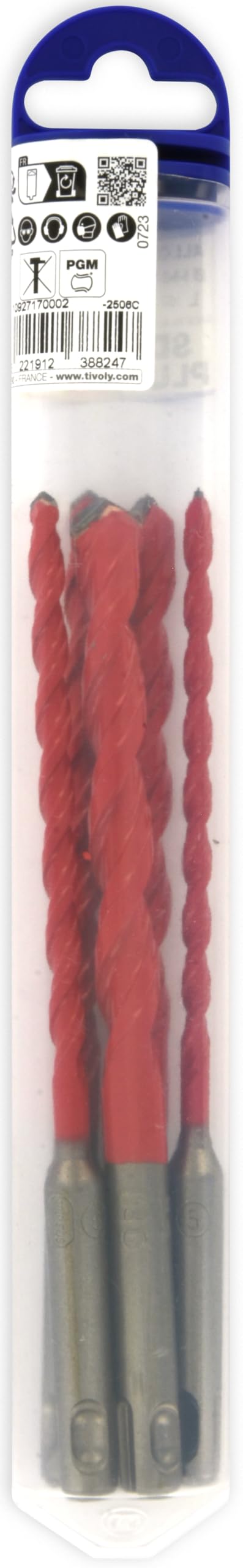 TIVOLY – Juego de brocas 2 en 1 para hormigón/azulejos de alto rendimiento Ø5-6-8-10-12 mm – Taladrado de azulejos – loza, hormigón vibratorio y piedra – Cola SDS+ para taladro