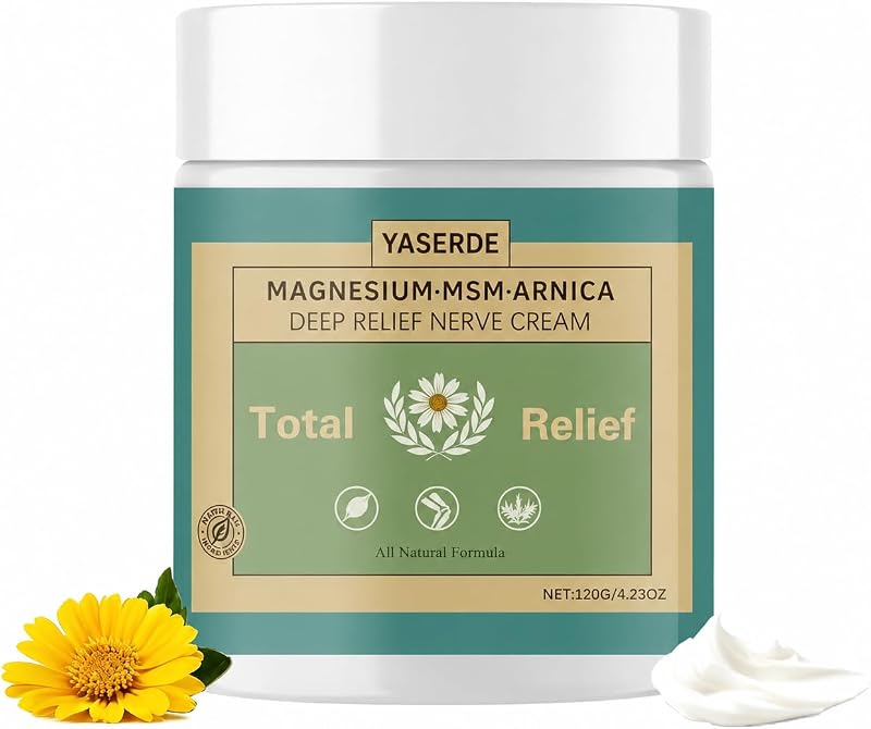 Creme corporal YASERDE com cloreto de magnésio, arnica, MSM e vitamina B6, 113 g