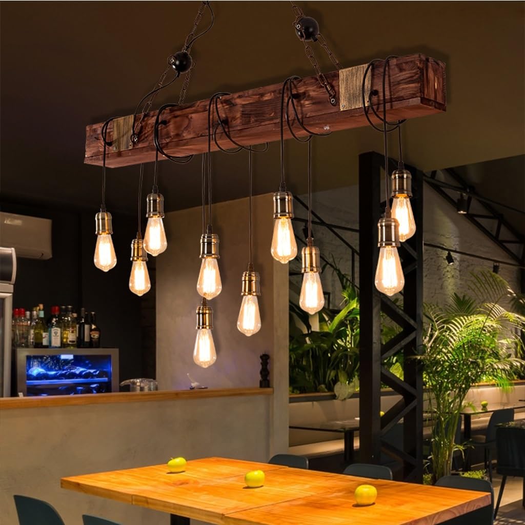 Lustre suspendu rétro noir E27 au design industriel chic et modulable - 8