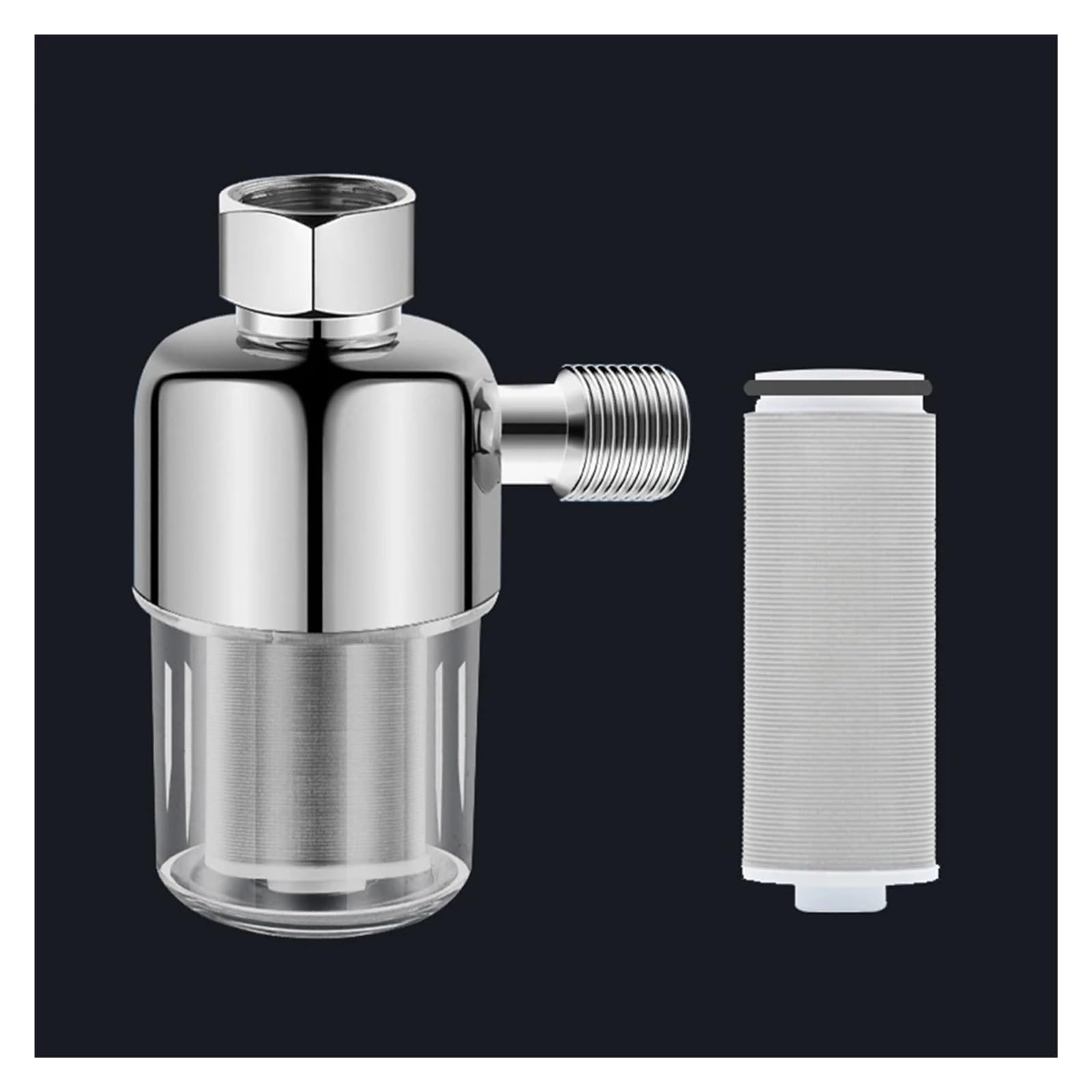 Filtre avant ménager en acier inoxydable Élément filtrant sans entrée Robinet d'eau Douche Purificateur anti-calcaire Eau potable(Pure copper)